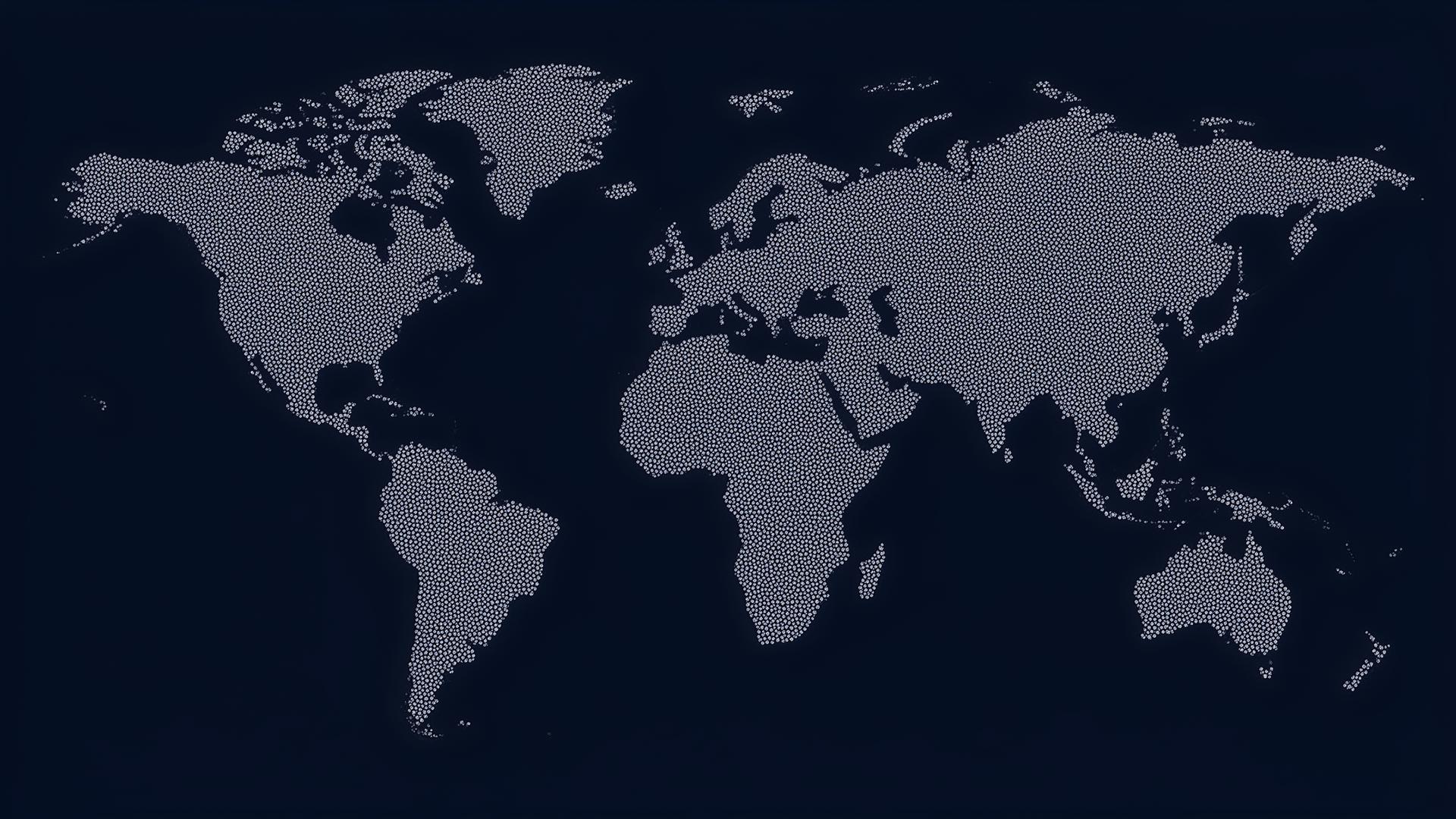 Wereldkaart met IWD Group dekkingsgebieden